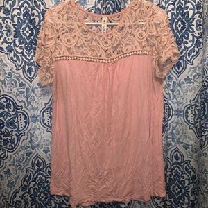 Pink lace top